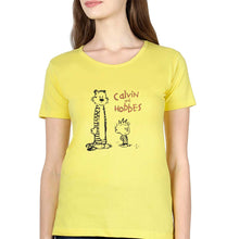 Load image into Gallery viewer, calvin hobbes T-Shirt for Women-Yellow-Ektarfa.online
