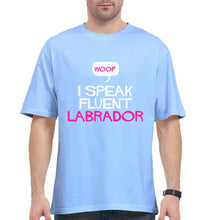 Load image into Gallery viewer, i speak fluent labrador Oversized T-Shirt for Men-Baby Blue-Ektarfa.online
