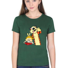 Load image into Gallery viewer, calvin hobbes T-Shirt for Women-Dark Green-Ektarfa.online

