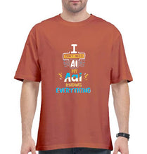 Load image into Gallery viewer, Artificial intelligence (AI) Aai Oversized T-Shirt for Men-Coral-Ektarfa.online

