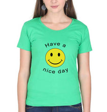 Load image into Gallery viewer, Nice Day Emoji T-Shirt for Women-Flag Green-Ektarfa.online
