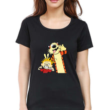 Load image into Gallery viewer, calvin hobbes T-Shirt for Women-Black-Ektarfa.online
