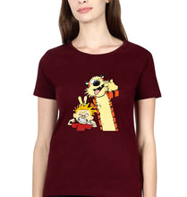 Load image into Gallery viewer, calvin hobbes T-Shirt for Women-Maroon-Ektarfa.online
