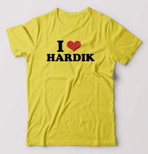 Load image into Gallery viewer, I LOVE HARDIK T-Shirt for Men-Yellow-Ektarfa.online
