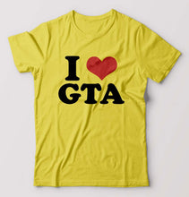 Load image into Gallery viewer, I LOVE GTA T-Shirt for Men-Yellow-Ektarfa.online
