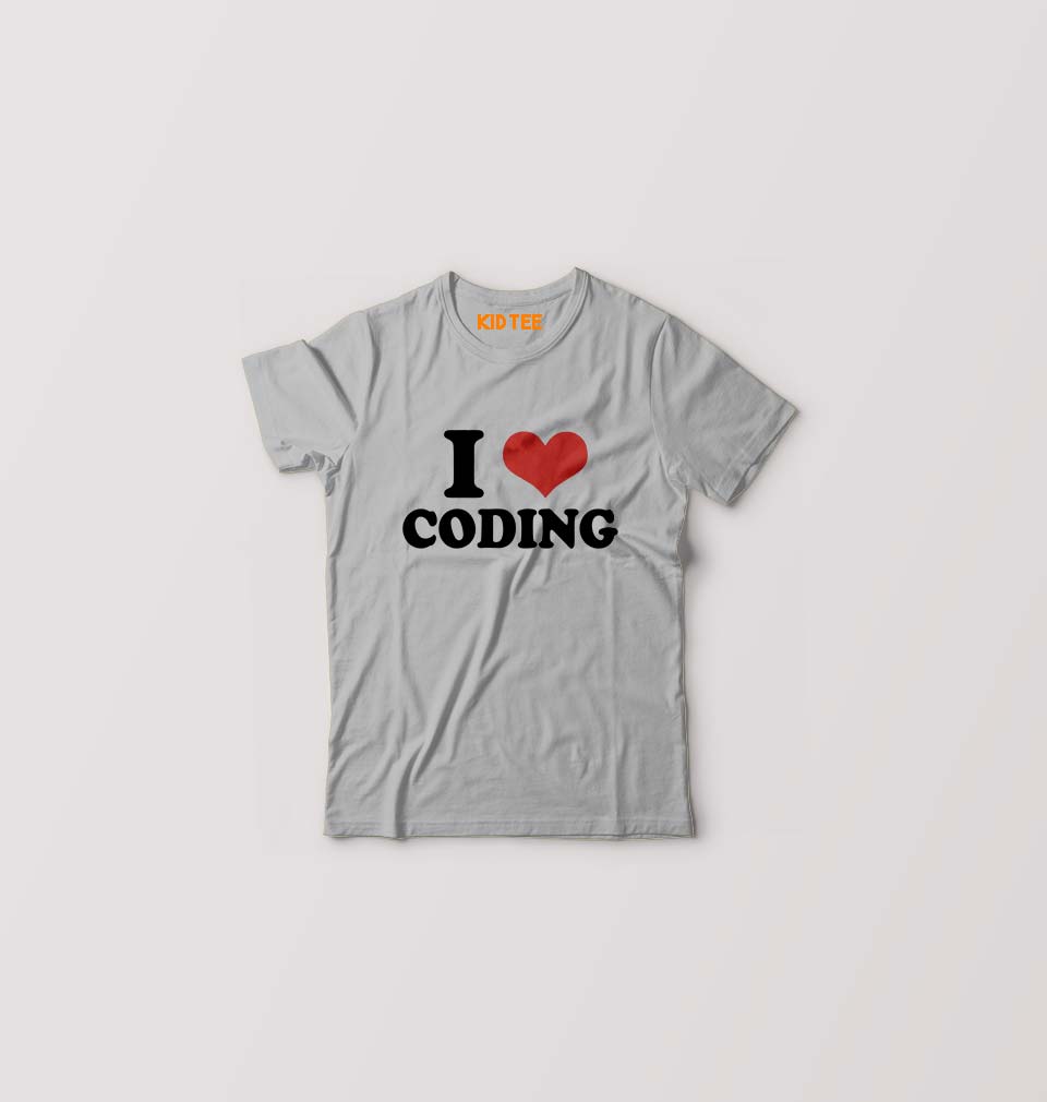 I LOVE CODING T-Shirt for Boy/Girl-Grey-Ektarfa.online