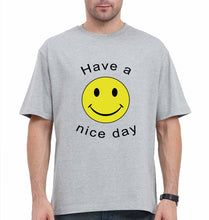 Load image into Gallery viewer, Nice Day Emoji Oversized T-Shirt for Men-Grey-Ektarfa.online
