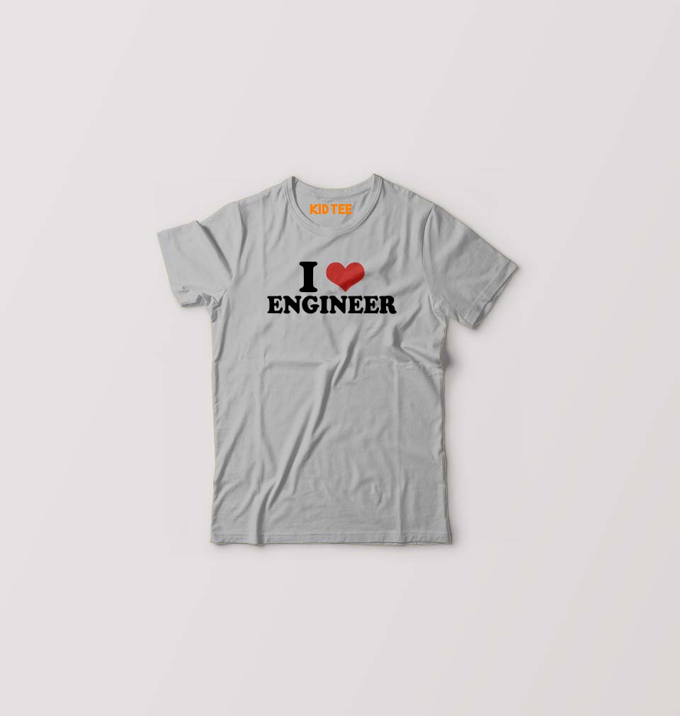 I LOVE ENGINEER T-Shirt for Boy/Girl-Grey-Ektarfa.online