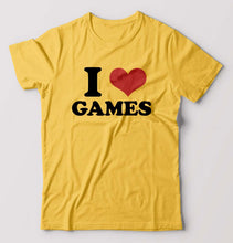 Load image into Gallery viewer, I LOVE GAMES T-Shirt for Men-Golden Yellow-Ektarfa.online
