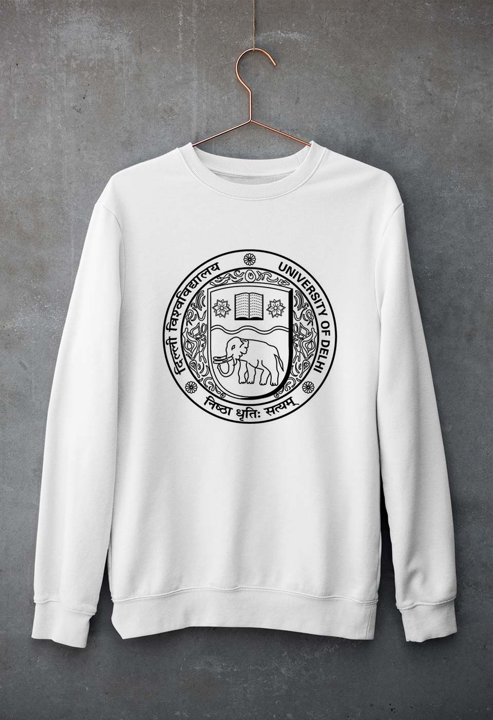 delhi university (DU) Unisex Sweatshirt for Men/Women-White-Ektarfa.online