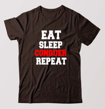 Load image into Gallery viewer, eat sleep conquer repeat T-Shirt for Men-Coffee Brown-Ektarfa.online

