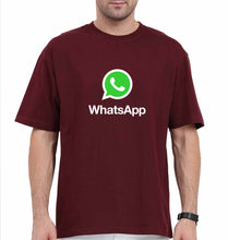 Load image into Gallery viewer, WhatsApp Oversized T-Shirt for Men-Maroon-Ektarfa.online
