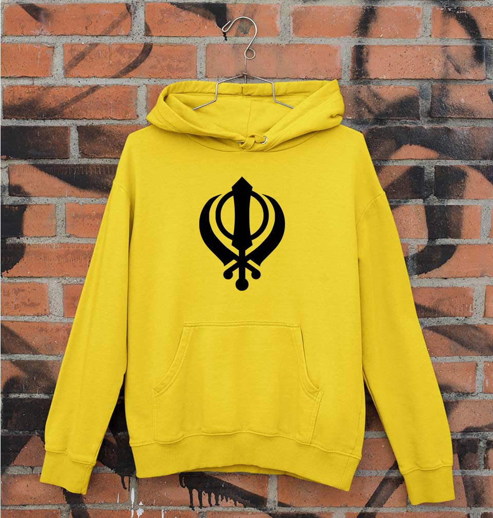 sikh Unisex Hoodie for Men/Women-Mustard Yellow-Ektarfa.online