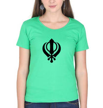 Load image into Gallery viewer, sikh T-Shirt for Women-Flag Green-Ektarfa.online
