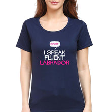Load image into Gallery viewer, i speak fluent labrador T-Shirt for Women-Navy Blue-Ektarfa.online
