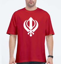 Load image into Gallery viewer, sikh Oversized T-Shirt for Men-Red-Ektarfa.online
