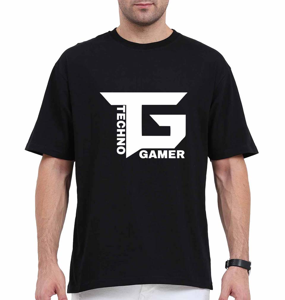 Techno Gamer Oversized T-Shirt for Men-Black-Ektarfa.online