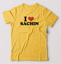 Load image into Gallery viewer, I LOVE SACHIN T-Shirt for Men-Golden Yellow-Ektarfa.online
