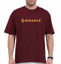 Load image into Gallery viewer, binance Oversized T-Shirt for Men-Maroon-Ektarfa.online
