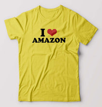Load image into Gallery viewer, I LOVE AMAZON T-Shirt for Men-Yellow-Ektarfa.online
