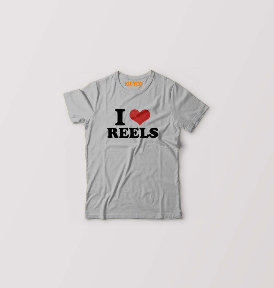 I LOVE REELS T-Shirt for Boy/Girl-Grey-Ektarfa.online