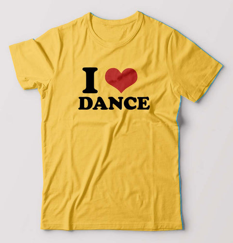 I LOVE DANCE T-Shirt for Men-Golden Yellow-Ektarfa.online