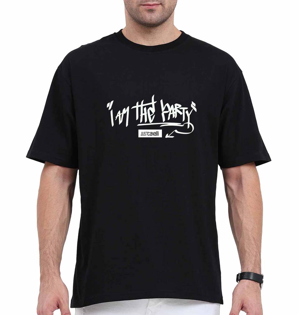 I am the Party Oversized T-Shirt for Men-Black-Ektarfa.online