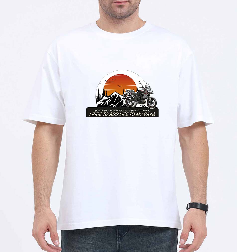 Ride Oversized T-Shirt for Men-White-Ektarfa.online