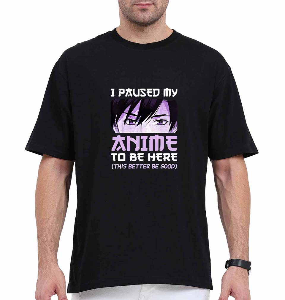 Paused my Anime Oversized T-Shirt for Men