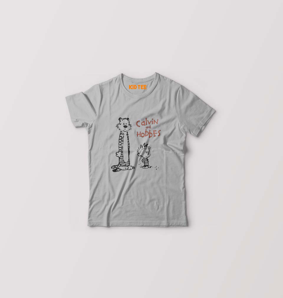 calvin hobbes Kids T-Shirt for Boy/Girl-Grey-Ektarfa.online