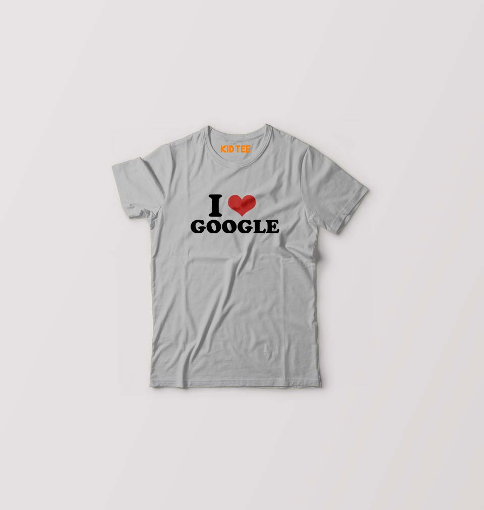 I LOVE GOOGLE T-Shirt for Boy/Girl-Grey-Ektarfa.online