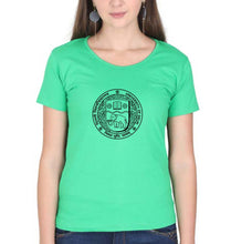Load image into Gallery viewer, delhi university (DU) T-Shirt for Women-Flag Green-Ektarfa.online
