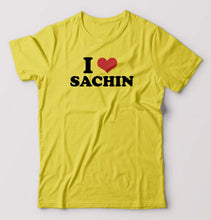 Load image into Gallery viewer, I LOVE SACHIN T-Shirt for Men-Yellow-Ektarfa.online
