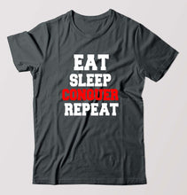 Load image into Gallery viewer, eat sleep conquer repeat T-Shirt for Men-Steel grey-Ektarfa.online
