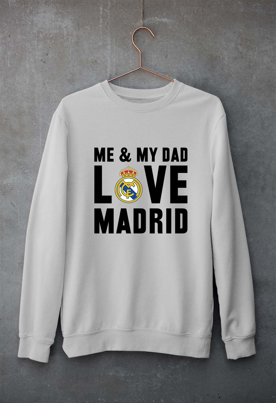 Love Real Madrid Unisex Sweatshirt for Men/Women-Grey Melange-Ektarfa.online