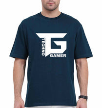 Load image into Gallery viewer, Techno Gamer Oversized T-Shirt for Men-Petrol Blue-Ektarfa.online

