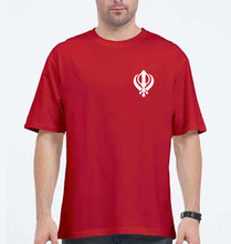 Load image into Gallery viewer, sikh Oversized T-Shirt for Men-Red-Ektarfa.online
