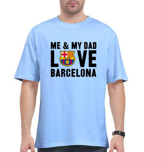 Love Barcelona Oversized T-Shirt for Men-Baby Blue-Ektarfa.online