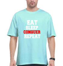 Load image into Gallery viewer, eat sleep conquer repeat Oversized T-Shirt for Men-Mint-Ektarfa.online
