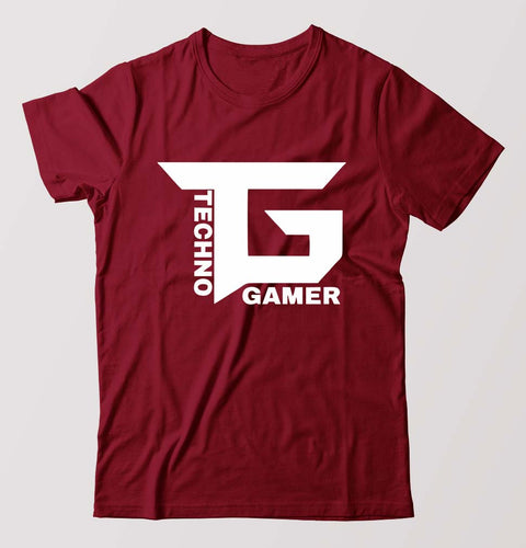 Techno Gamer T-Shirt for Men-Maroon-Ektarfa.online