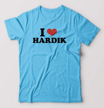 Load image into Gallery viewer, I LOVE HARDIK T-Shirt for Men-Light Blue-Ektarfa.online
