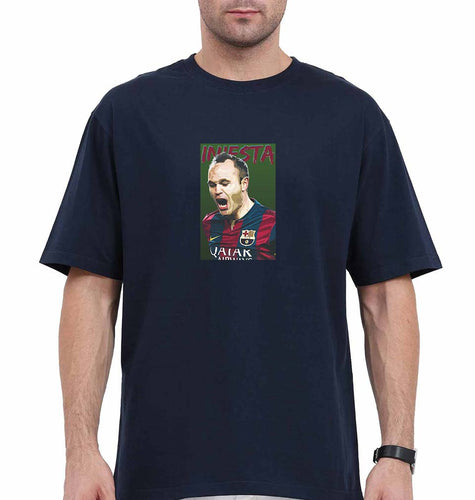iniesta Oversized T-Shirt for Men-Navy Blue-Ektarfa.online