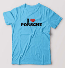 Load image into Gallery viewer, I LOVE PORSCHE T-Shirt for Men-Light Blue-Ektarfa.online
