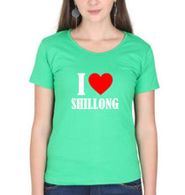Load image into Gallery viewer, i love shillong T-Shirt for Women-flag green-Ektarfa.online

