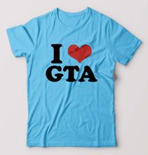 Load image into Gallery viewer, I LOVE GTA T-Shirt for Men-Light Blue-Ektarfa.online
