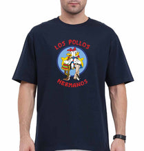Load image into Gallery viewer, Los Pollos Hermanos Breaking Bad Oversized T-Shirt for Men-Navy Blue-Ektarfa.online
