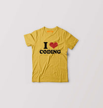 Load image into Gallery viewer, I LOVE CODING T-Shirt for Boy/Girl-Golden Yellow-Ektarfa.online
