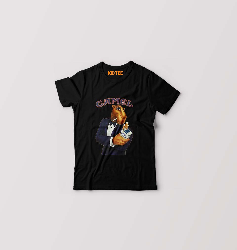 camel cigarette T-Shirt for Boy/Girl-Black-Ektarfa.online