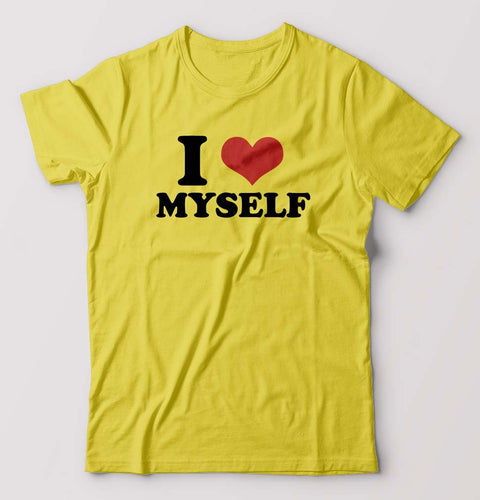 I LOVE MYSELF T-Shirt for Men-Yellow-Ektarfa.online