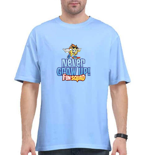 fun squad Oversized T-Shirt for Men-Baby Blue-Ektarfa.online